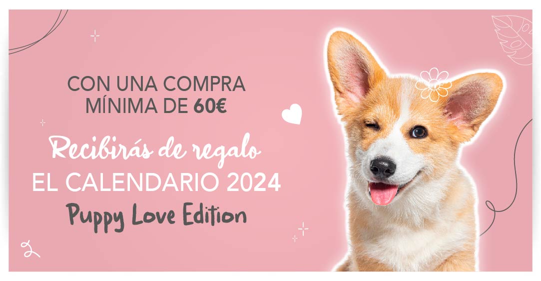 Con 60€ di spesa in regalo il Calendario 2024 Puppy Love Edition